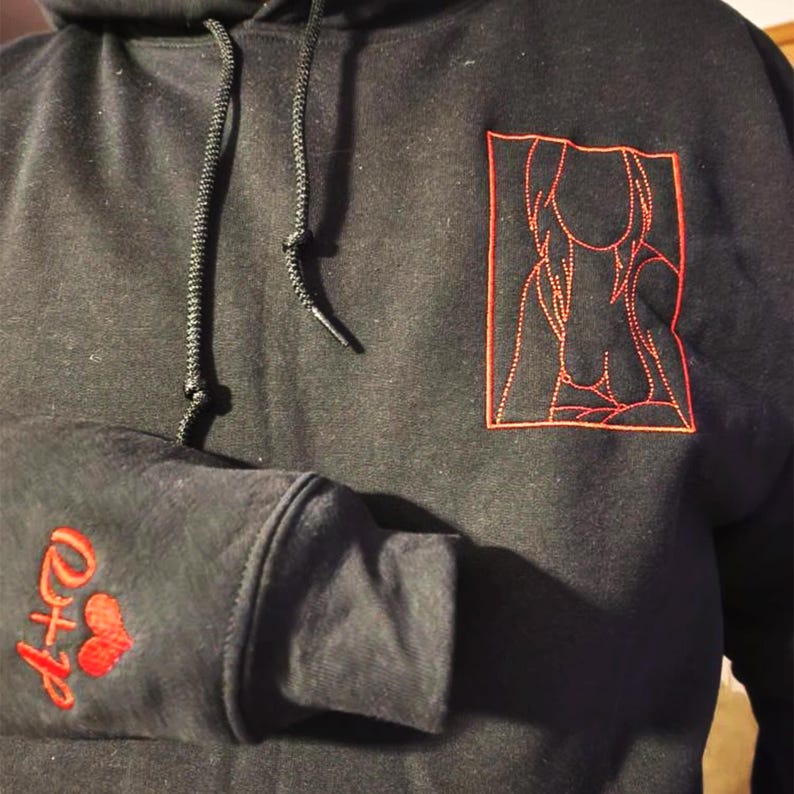 Spicy Hoodie, Custom Embroidered Portrait Sweatshirt, Custom Couple Portrait, Valentine Gift For Boyfriend, Gifts for Him, Anniversary Gift il_794xN.7071832485_rc5y.jpg