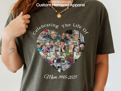 Personalized Memorial Photo Collage T-Shirt: Celebration of Life Remembrance Gift Memorial Gift For Loved Ones Family Gift