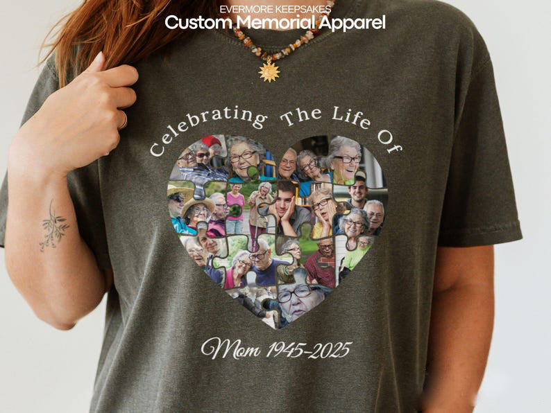 Personalized Memorial Photo Collage T-Shirt: Celebration of Life Remembrance Gift Memorial Gift For Loved Ones Family Gift