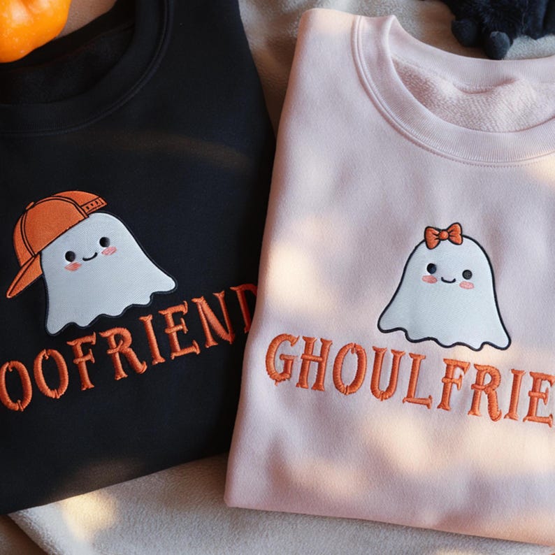Couple Halloween Ghost Sweatshirts | BooFriend GhoulFriend Embroidered Shirts | Matching Fall Outfits for Couples Funny Gift | Couple Gift il_794xN.7072730834_1nuo.jpg