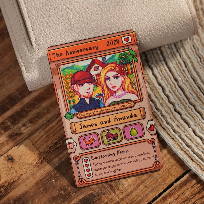Custom Stardew Valley Card - Personalized Couples Gifts - Anniversary Gift - Couple Anniversary - Gift for Him Her- Gift for Farming Gamer