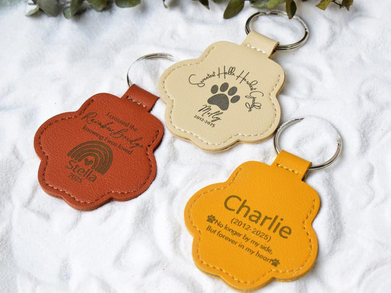Pet Fur Memorial Keychain-Personalized Pet Hair Keepsake Key Ring-Leather Pet Fur Keychain-Dog Cat Hair Storage Keyring-Pet Sympathy Gift