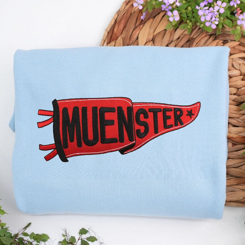 Custom Embroidered College Pennant Sweatshirt with Team Name - Embroidered Pennant Sweater - College Patchwork Crewneck - Senior Class Gift il_794xN.7073472414_t3q8.jpg