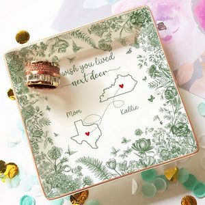 Custom Long Distance Friendship Gift, Personalized Best Friends Jewelry Dish Gifts For Best Friend Long Distance Gifts Sister Gift, BFF Gift