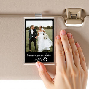 Personalized Gift for Him Anniversary, Romantic Drive Safe Gift, Custom Photo Car Visor Clip, Unique Couples Keepsake, Car Photo Print Gift