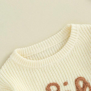 Personalized Baby Name Sweater , Embroidered Children's Sweatshirt , Newborn Gift ,Big Sister Little Sister Little Brother Big Brother