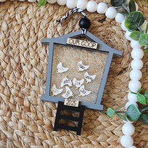 Personalized Chicken Coop Ornament | Custom Hen Names Gift | Backyard Chicken Farmhouse Decor | Cute Family Christmas Ornament 2025