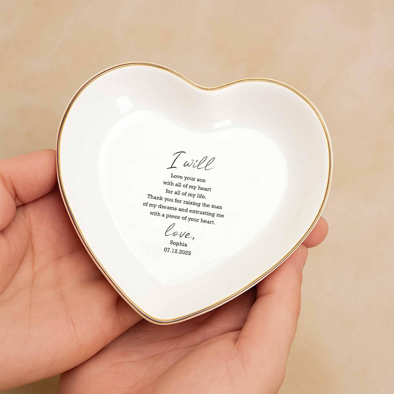 Custom Thank You Gift For Mom, Wedding Ring Dish For Mother In Law, Mother Of The Bride/Groom Jewelry Tray, Wedding Gift From Daughter/Son