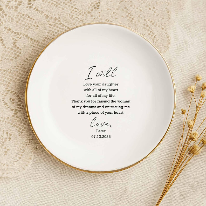 Custom Thank You Gift For Mom, Wedding Ring Dish For Mother In Law, Mother Of The Bride/Groom Jewelry Tray, Wedding Gift From Daughter/Son