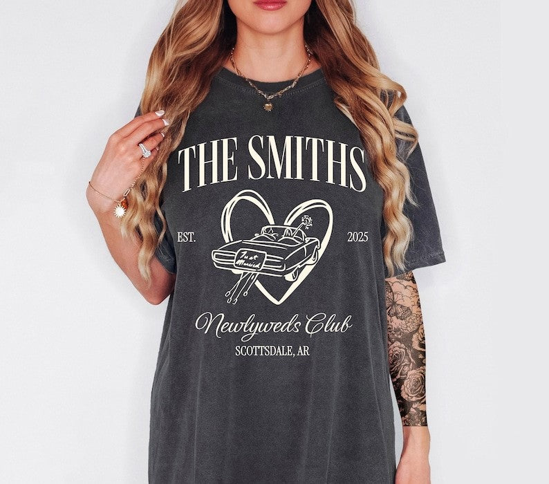 Custom Honeymoon Social Club T-Shirts: Mr & Mrs Matching Couple Tees