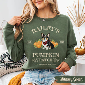 Corgi Halloween Sweatshirt Personalized Corgi Shirt Pumpkin Farm Sweater Dogs Fall Crewneck Corgi Mom Thanksgiving Gift Corgi Dog Lovers