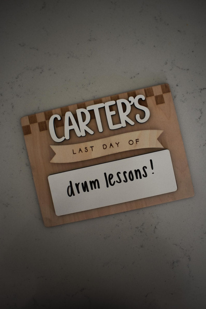 Personalized Back to School Sign | First and Last Day Photo Prop for Girls & Boys | Custom Dry Erase Board with Name Wood Reusable