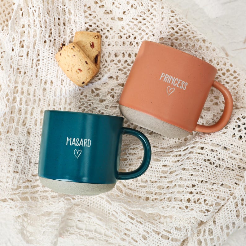 Engraved Ceramic Mug with Your Text, Custom Pottery Coffee Mug for Mom/Dad/Husband, Mug Engraved Gift, Custom Gifts Ideas, Bridesmaid Gifts