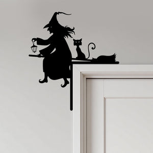Halloween Metal Corner Sign, Halloween Silhouette, Haunted Mansion with Ghost Door Topper, Halloween Gift, Halloween Decor