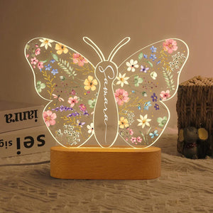 Personalized Butterfly Night Light: Custom Kids Name Nursery Decor