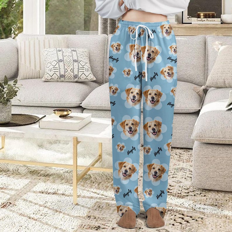 Personalized Pet Photo Pajama Pants: Custom Dog Lover Sleepwear