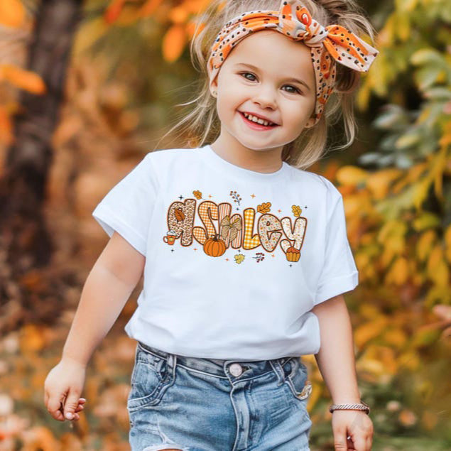 Personalized Kids Fall Shirt, Fall Kids Name Shirt, Cute Fall Shirt, Children Fall Name Tee, Cute Toddler Girl Boy T-shirt, Autumn Clothing