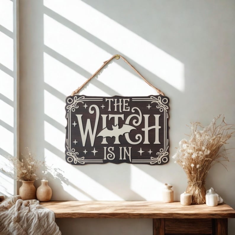 Personalized Witch In/Out Door Sign: Halloween Witchcore Decor, Halloween Gift