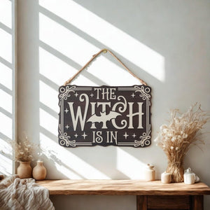 Personalized Witch In/Out Door Sign: Halloween Witchcore Decor, Halloween Gift