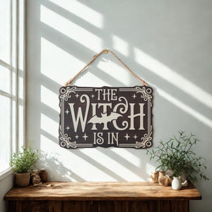 Personalized Witch In/Out Door Sign: Halloween Witchcore Decor, Halloween Gift