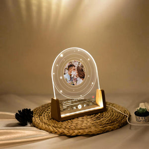 Personalized Vinyl Record with Photo Night Light, Acrylic Song Plaque, Anniversary Gift for Her, Birthday Gift for Her Him, Bedside Lamp