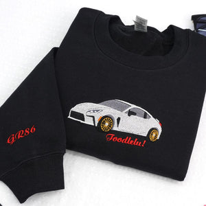 Custom Embroidered Car Hoodie, Car Photo Embroidered, Personalized Race Car Sweatshirt, Custom Car Guy Gift, Car Lover Gift for Him Husband