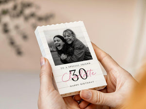 Personalised 30th Birthday Gift For Her, Best Friend Photo Keepsake, Custom Style Memory Block, Milestone Birthday Present, Photo Gift