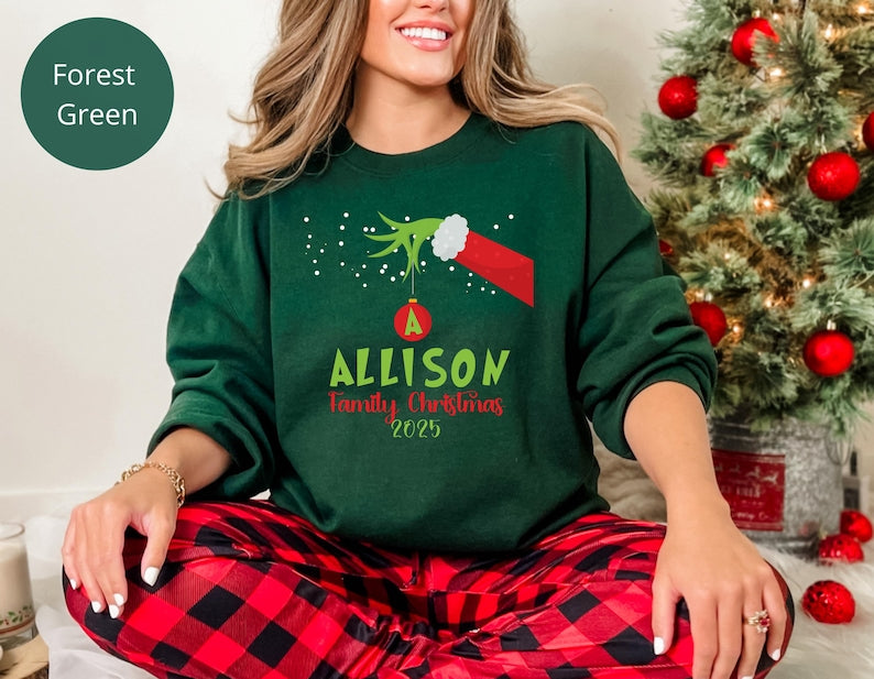 Personalized Family Christmas 2025 Shirt, Matching Family Pjs, Matching Tee for Christmas, Christmas Matching Sweater, Funny Couple Pajamas
