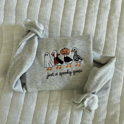 Spooky Goose Embroidered Sweatshirt Halloween Spooky Season Embroidery Geese Fall Autumn il_794xN.7080768006_osyh.jpg