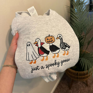 Spooky Goose Embroidered Sweatshirt Halloween Spooky Season Embroidery Geese Fall Autumn il_794xN.7080769410_k0lq.jpg