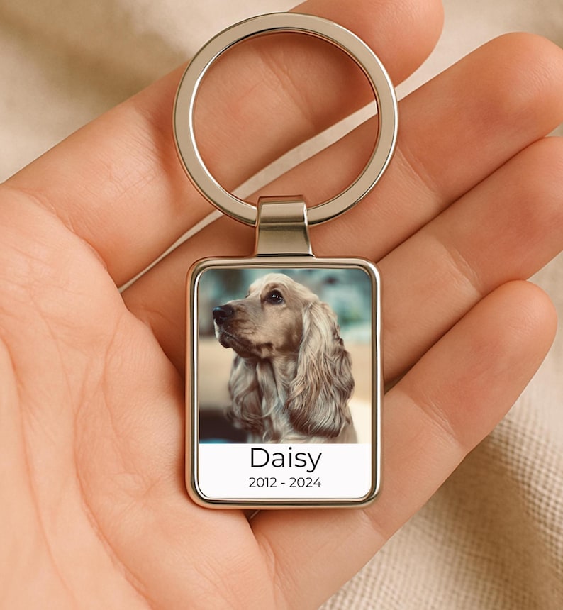 Dog Photo Keychain, Personalized Pet Portrait Memorial Gift, Pet Loss Keepsake, Dog Memorial Keepsake, Pet Loss Gift, Dog loss