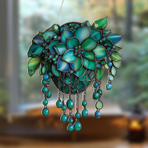 Acrylic Succulent Window Hanging: Boho Crystal Decor, Plant Lover Gift