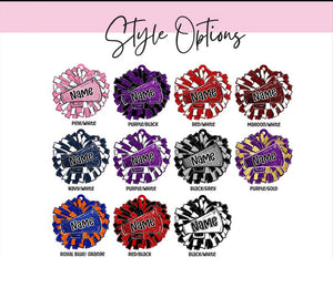 Personalized Pom Pom Bag Tag - Custom Name Tag for Backpacks, Cheer Bags, Sports Teams, School Spirit Gift, Acrylic Bag Tag