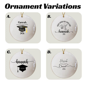 Graduation Ornament Personalized Graduation Gift With Name Custom High School Senior Christmas Keepsake Custom Grad Cap Holiday 2026 Grad