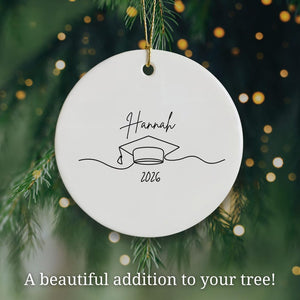 Graduation Ornament Personalized Graduation Gift With Name Custom High School Senior Christmas Keepsake Custom Grad Cap Holiday 2026 Grad