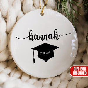 Graduation Ornament Personalized Graduation Gift With Name Custom High School Senior Christmas Keepsake Custom Grad Cap Holiday 2026 Grad
