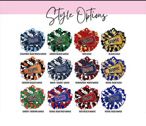 Personalized Pom Pom Bag Tag - Custom Name Tag for Backpacks, Cheer Bags, Sports Teams, School Spirit Gift, Acrylic Bag Tag
