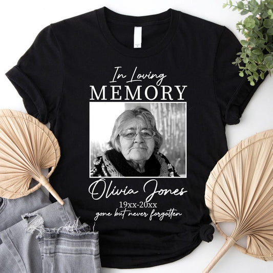 Custom Memorial Photo Shirt, Personalized Remembrance Tee, In Loving Memory Shirt, RIP Tribute Tee, Sympathy Gift for Loss, Funeral Keepsake