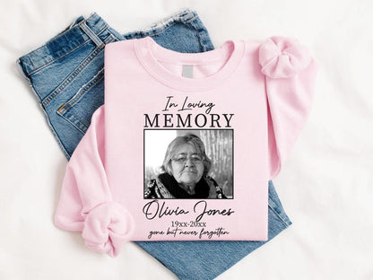 Custom Memorial Photo Shirt, Personalized Remembrance Tee, In Loving Memory Shirt, RIP Tribute Tee, Sympathy Gift for Loss, Funeral Keepsake