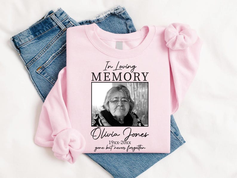 Custom Memorial Photo Shirt, Personalized Remembrance Tee, In Loving Memory Shirt, RIP Tribute Tee, Sympathy Gift for Loss, Funeral Keepsake