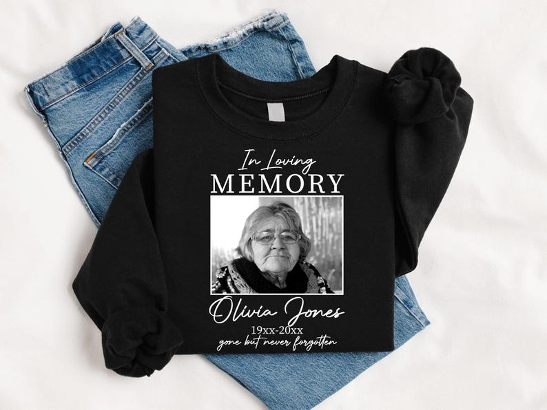 Custom Memorial Photo Shirt, Personalized Remembrance Tee, In Loving Memory Shirt, RIP Tribute Tee, Sympathy Gift for Loss, Funeral Keepsake