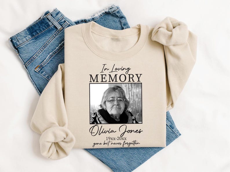 Custom Memorial Photo Shirt, Personalized Remembrance Tee, In Loving Memory Shirt, RIP Tribute Tee, Sympathy Gift for Loss, Funeral Keepsake