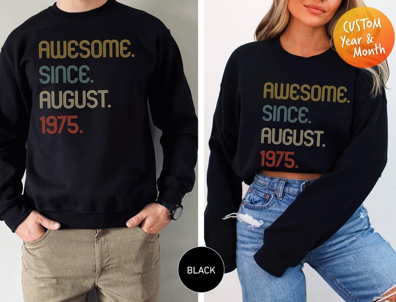 Awesome Since 1975 Shirt, 50th Birthday Gift, 50th Birthday idea, Birthday Gift for Him, 50th Birthday Shirt, Personalized Birthday Tshirt