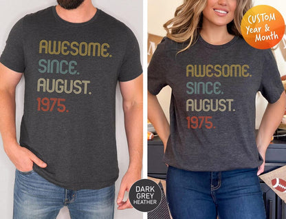 Awesome Since 1975 Shirt, 50th Birthday Gift, 50th Birthday idea, Birthday Gift for Him, 50th Birthday Shirt, Personalized Birthday Tshirt