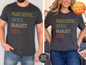Awesome Since 1975 Shirt, 50th Birthday Gift, 50th Birthday idea, Birthday Gift for Him, 50th Birthday Shirt, Personalized Birthday Tshirt