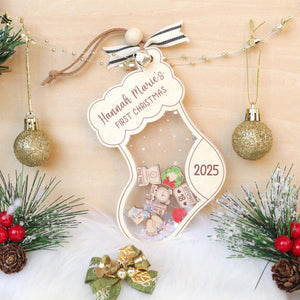 Personalized Baby's First Christmas Ornament: Shakeable Acrylic Keepsake