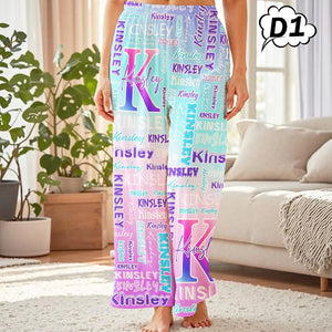 Personalized Pajama Pants: Custom Name Custom Text Lounge Pants Personalized Pajama Pants - Gift for Family, Christmas gift for Mom, Dad, Grandma, Daughters and Sons