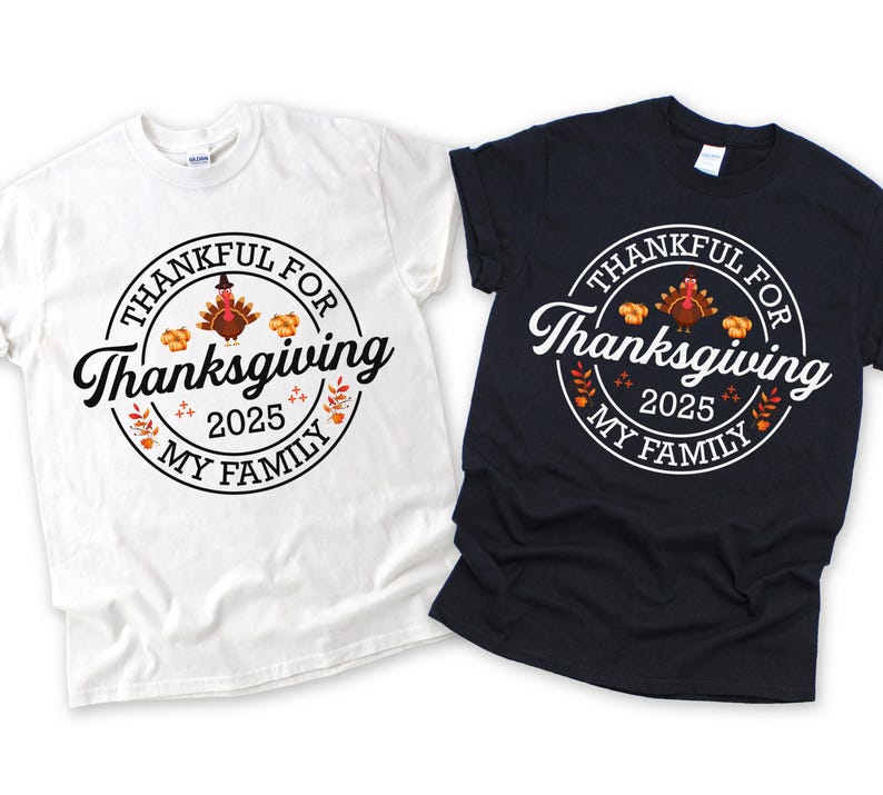 Custom Family Thanksgiving 2025 Matching Shirt, Personalized Family Thanksgiving Dinner Shirts, Autumn Family T-shirts, Pumpkin Season Shirt