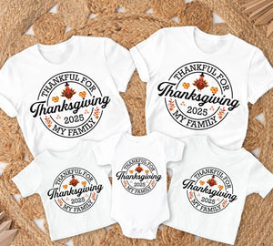 Custom Family Thanksgiving 2025 Matching Shirt, Personalized Family Thanksgiving Dinner Shirts, Autumn Family T-shirts, Pumpkin Season Shirt