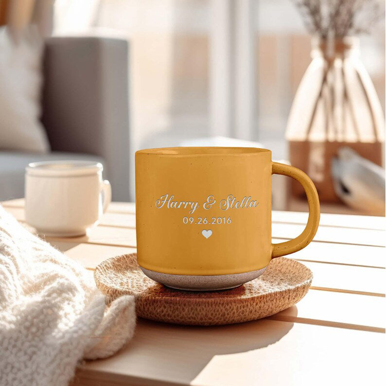 9th Anniversary Willow Pottery Engraved Mug, 9th Anniversary Gift, 9th Anniversary Mug, Anniversary Keepsake For Wife, 9th Anniversary Gift